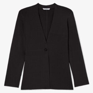 MM Lafleur Black Deep V Neck One Button Long Sleeve Sweater Size Medium NWOT